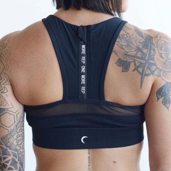 ZYIA ACTIVE black sports bra XS “one more rep” ZYIA black top - Picture 6 of 8